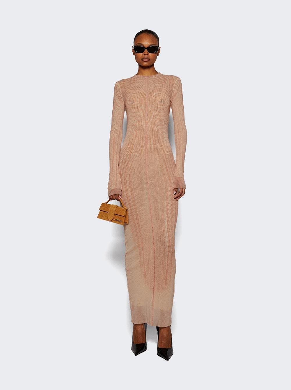 Long Spiral Dress Pale Pink - 5