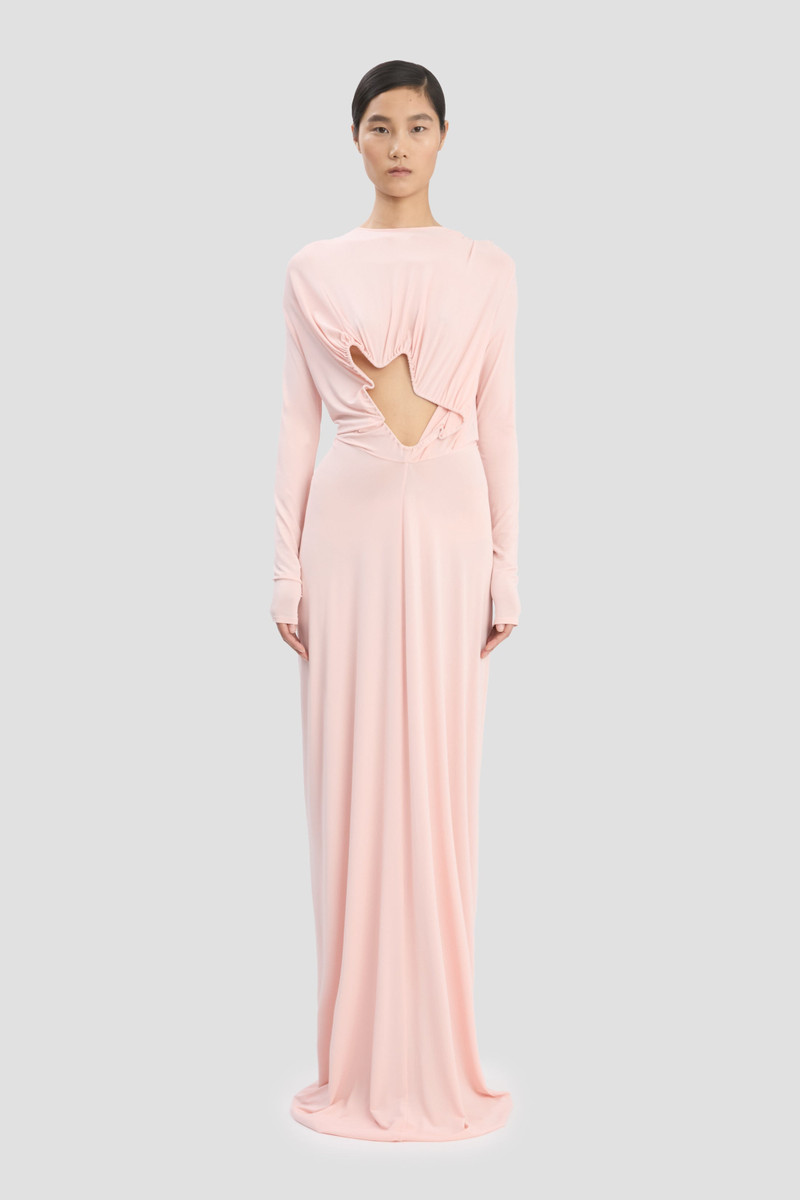 Victoria Beckham Cut-Out Wire Gown In Frosted Pink outlook