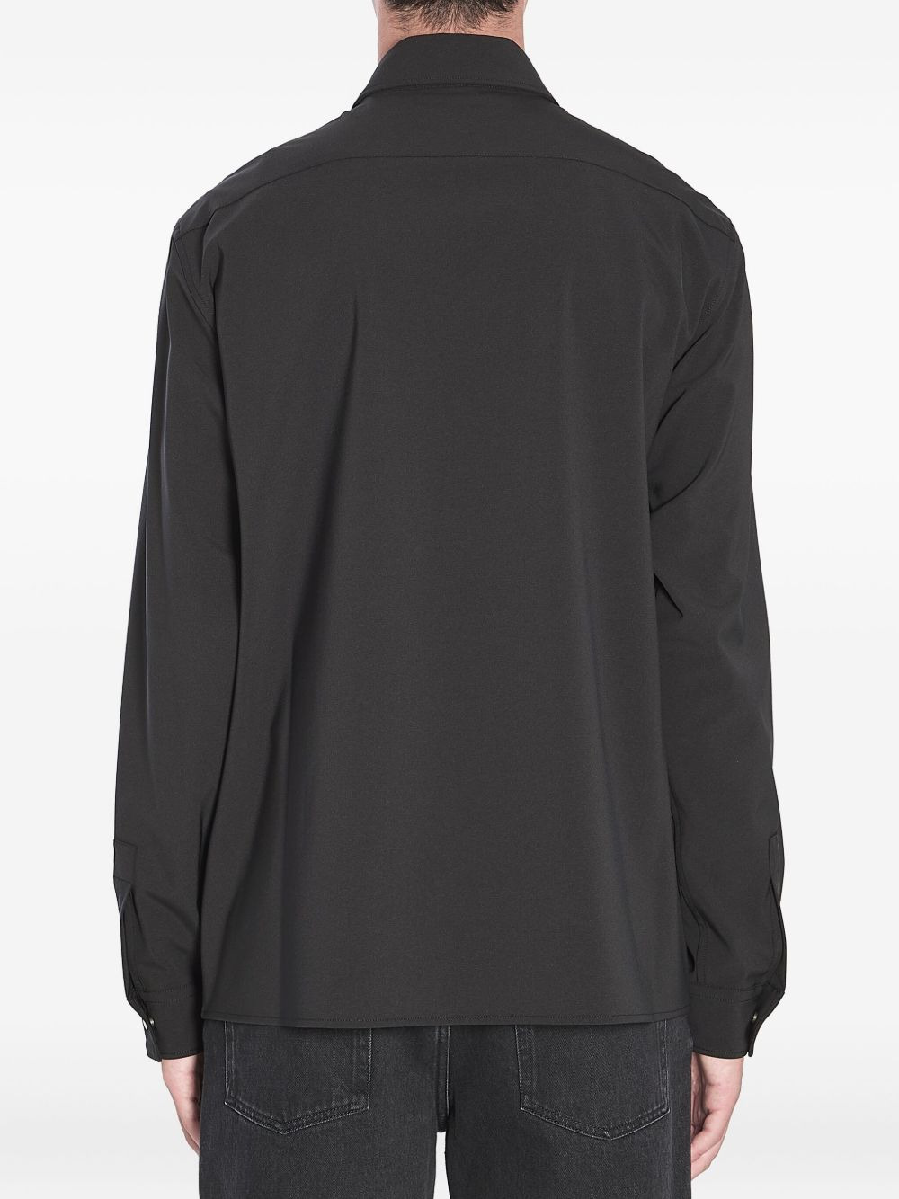 long-sleeve patch-pocket shirt - 5