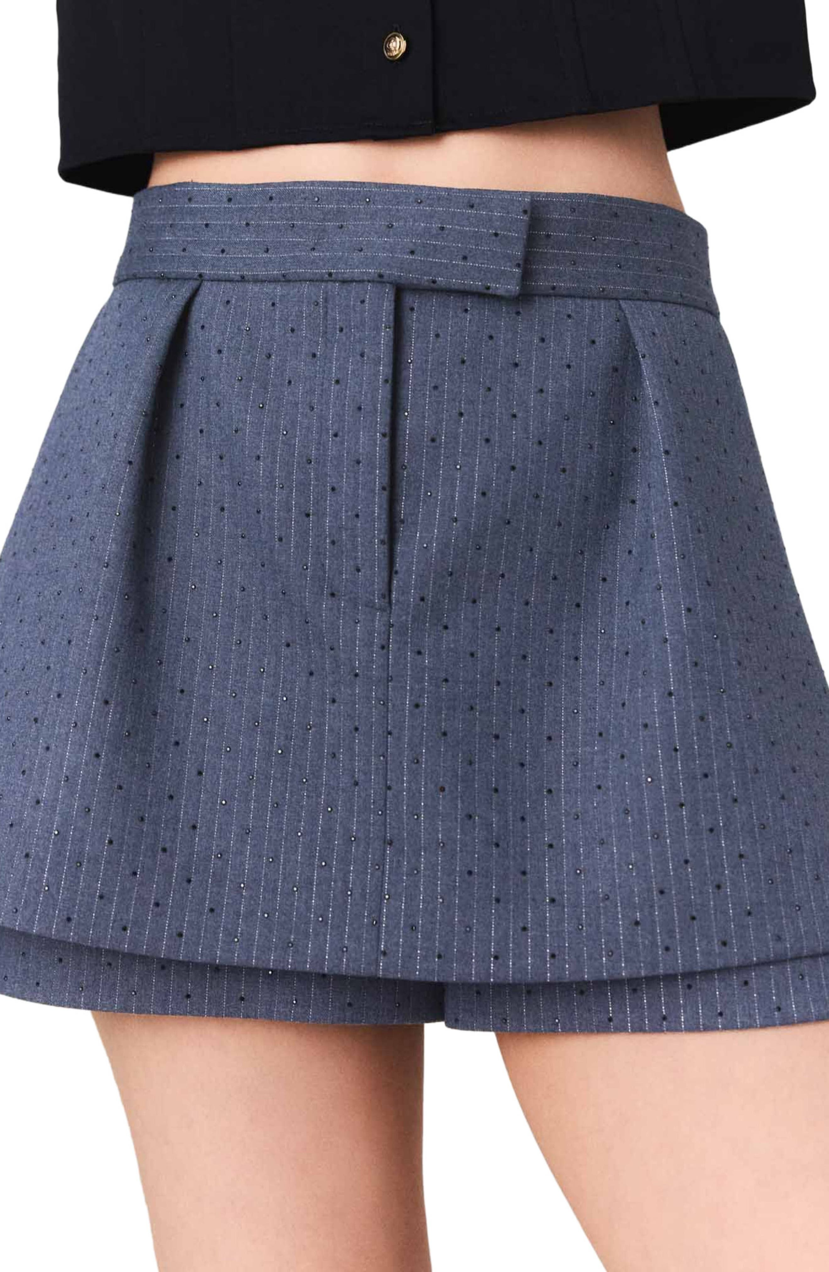 maje Rhinestone shorts in Blue at Nordstrom - 6