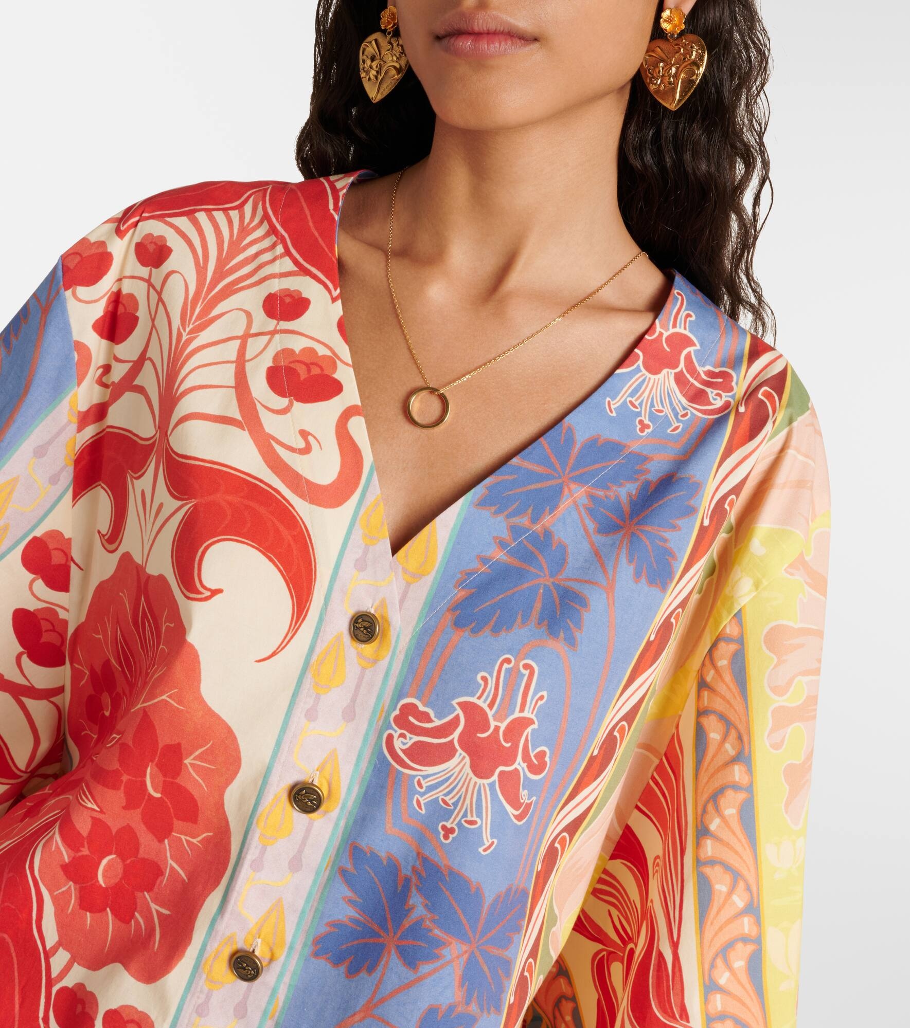 Printed oversized cotton-blend shirt - 4