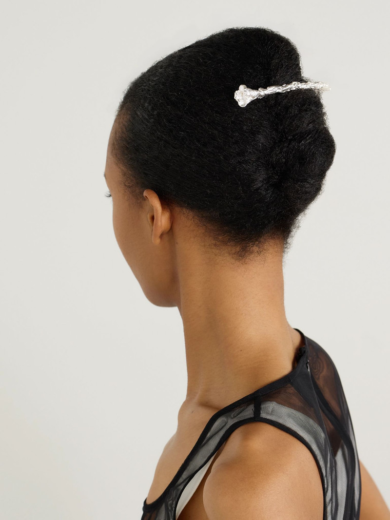 Completedworks Silver-plated hair clip Silver outlook