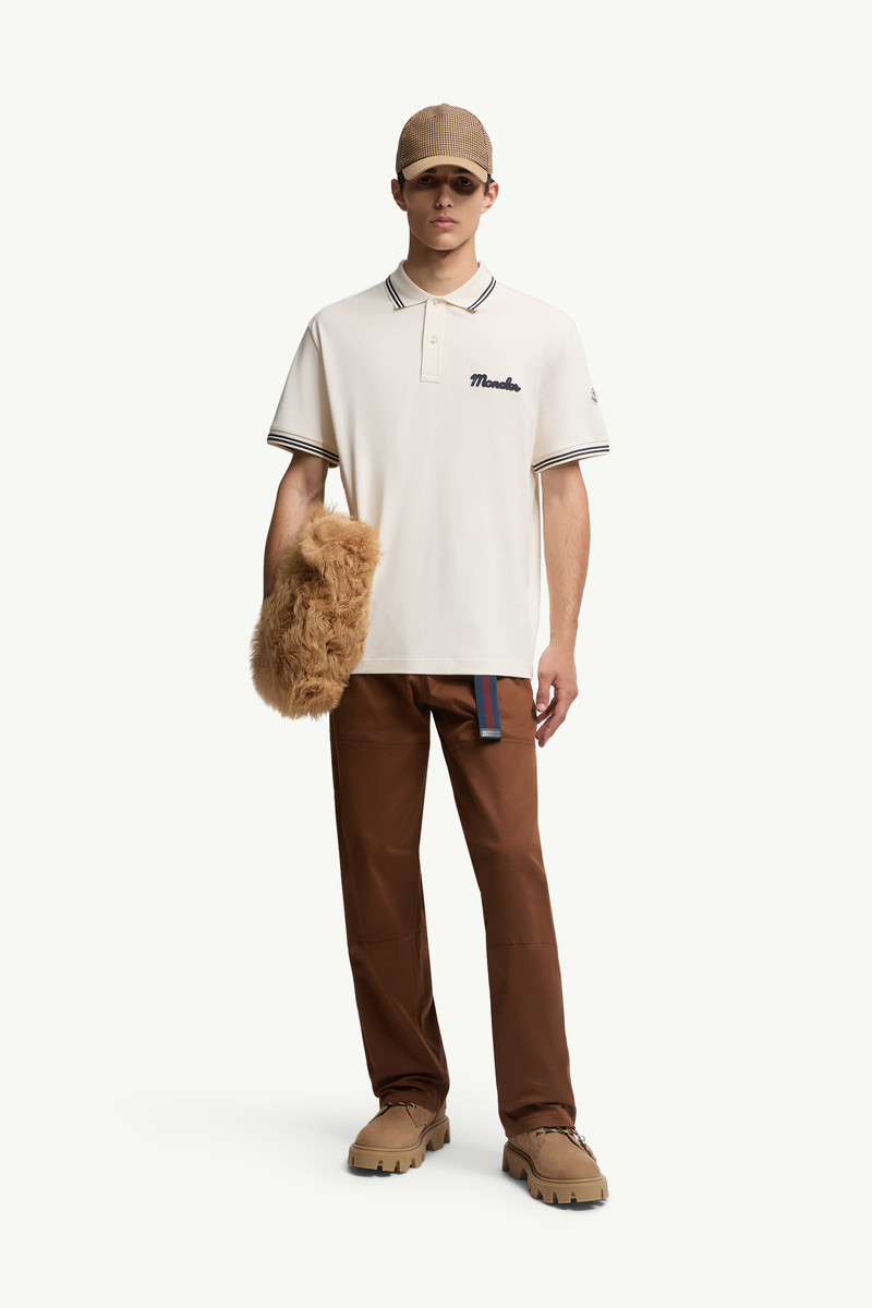 Moncler Embroidered Logo Cotton Piquet Polo Shirt outlook
