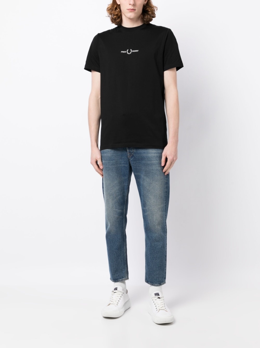 logo-embroidery cotton T-shirt - 2