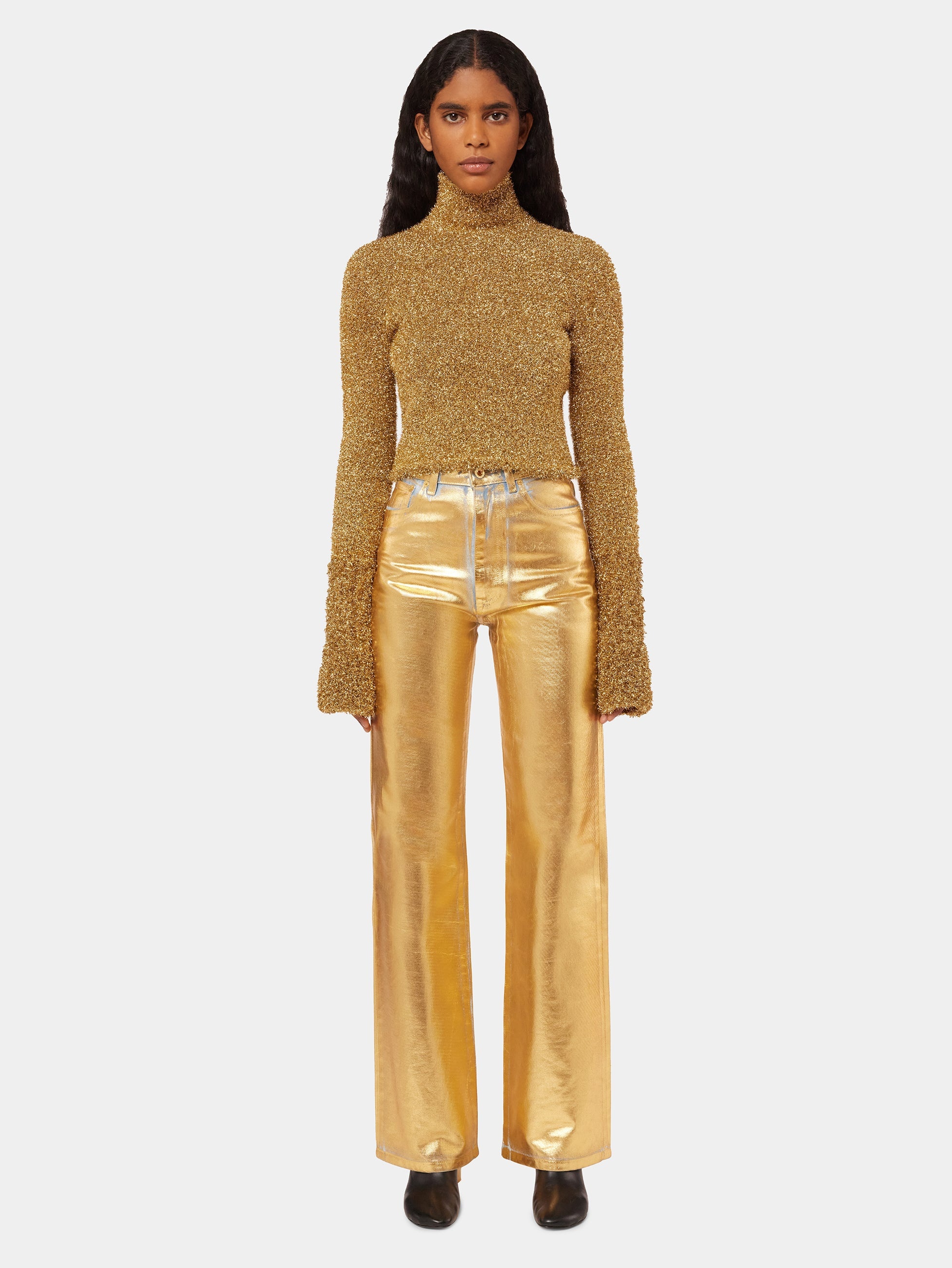 TURTLENECK SWEATER WITH GOLD METALIZED EFFECT - 2