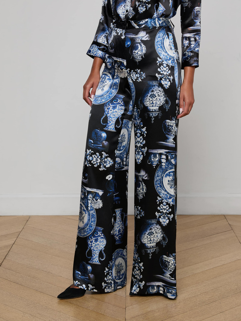 Pilar Silk Wide-Leg Pant 4