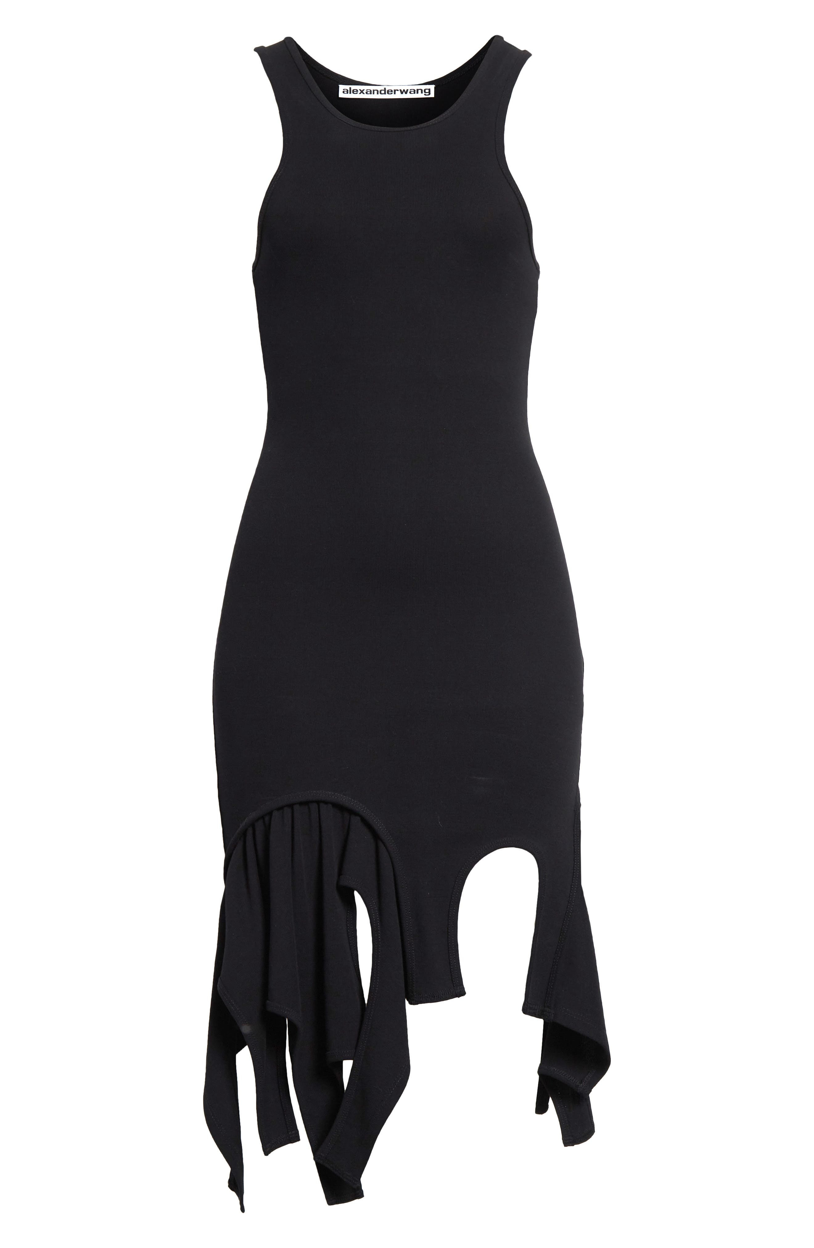 Alexander Wang Deconstructed Rib Cotton Tank Minidress in Black at Nordstrom - 5