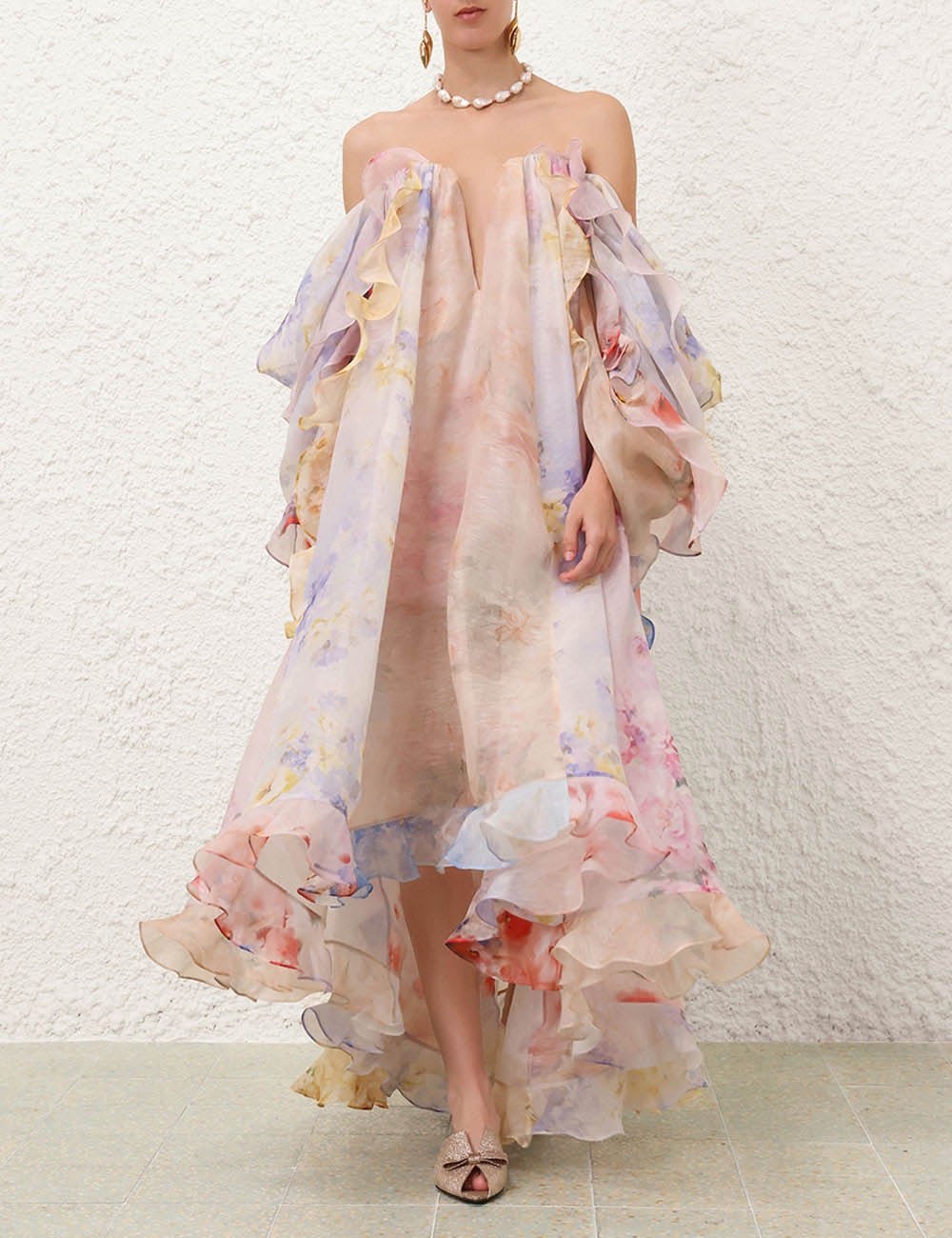 Zimmermann CRUSH STRAPLESS RUFFLE DRESS | REVERSIBLE