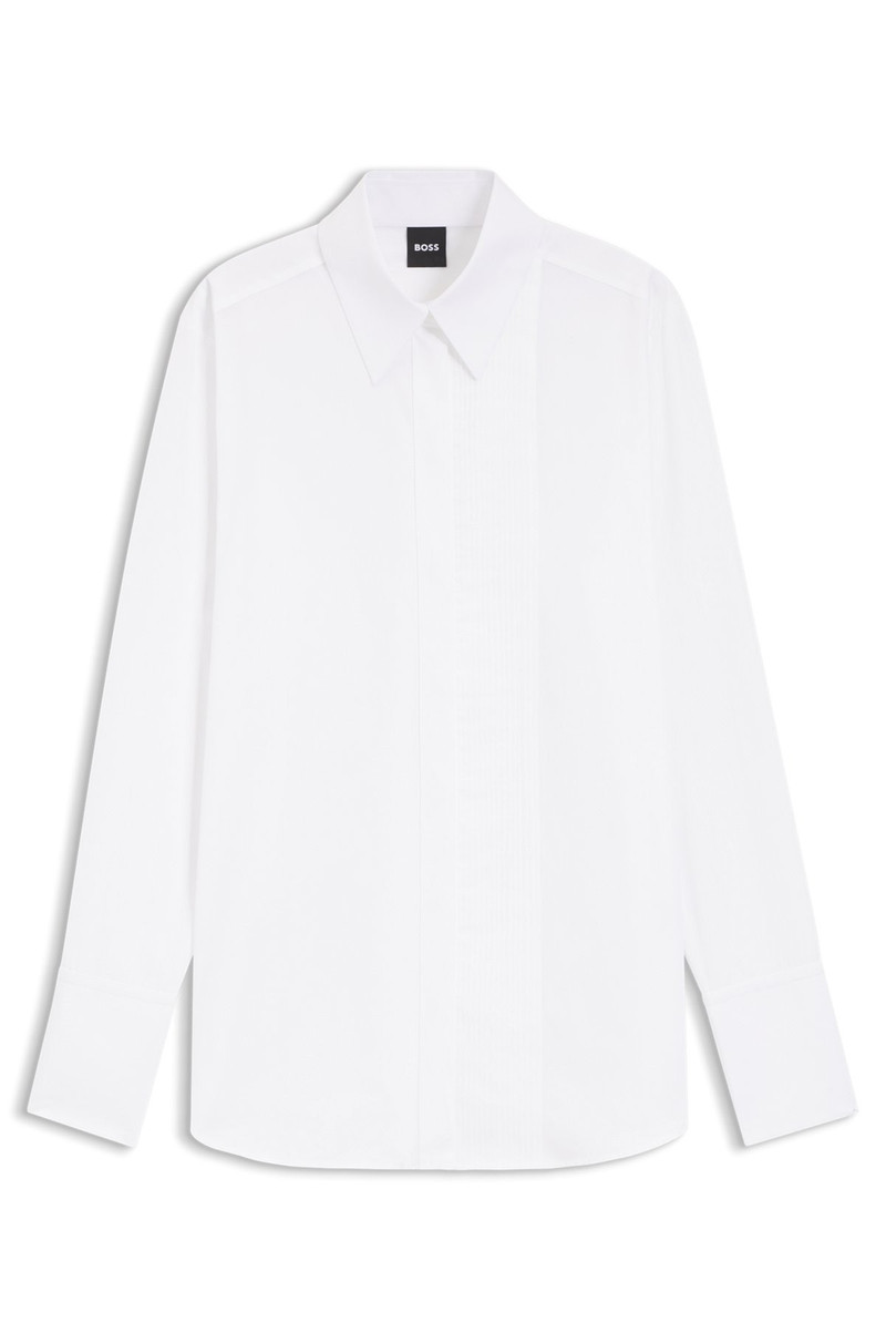 PLEATED-FRONT SHIRT IN COTTON 1