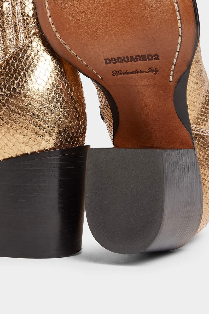 CITY NIGHTS GOLD HEELED BOOTS - 5