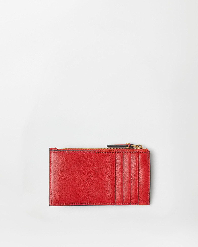 VERSACE Emblème Leather Zip Card Holder outlook