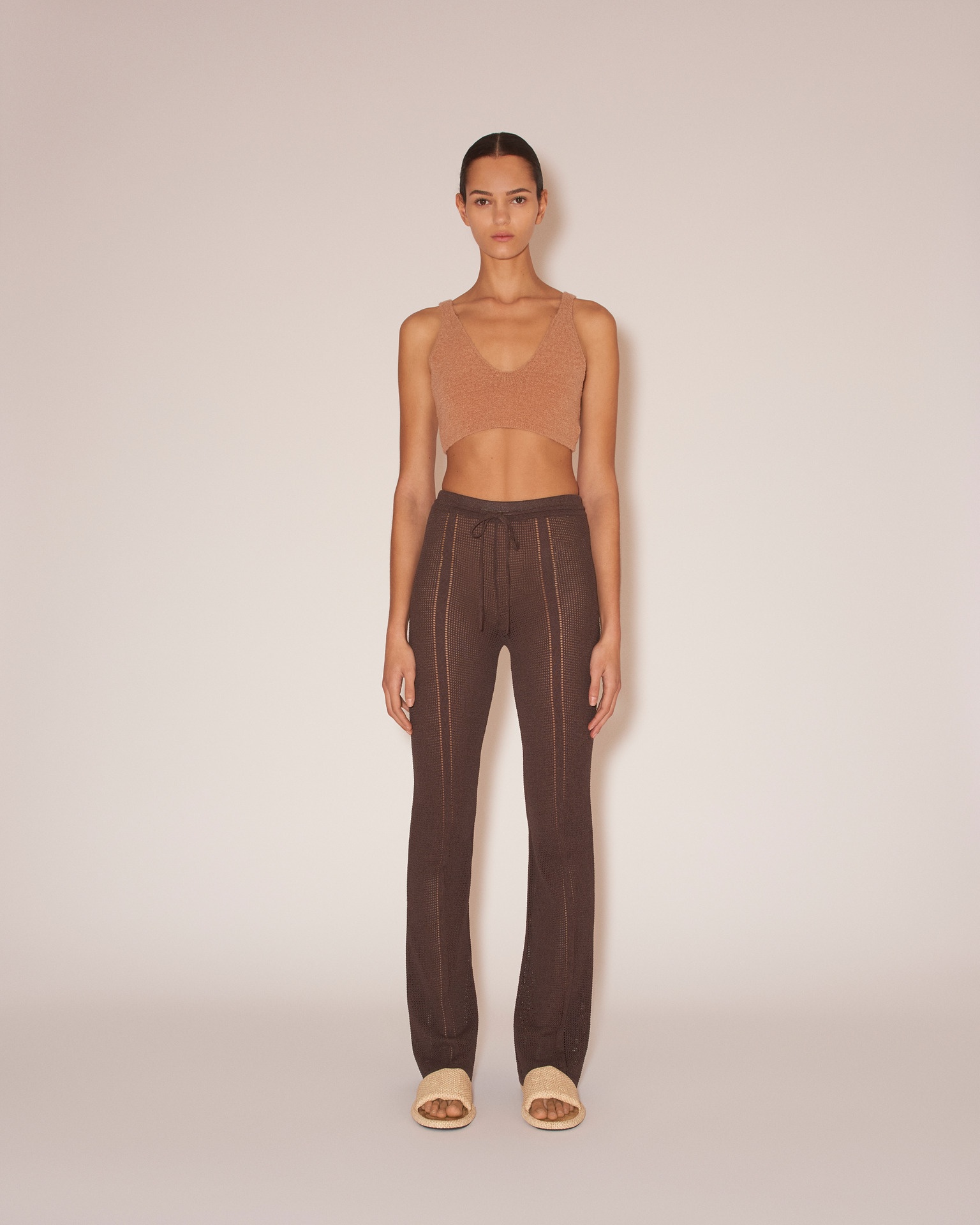 GABIN - Paper crochet pants - Brown - 1