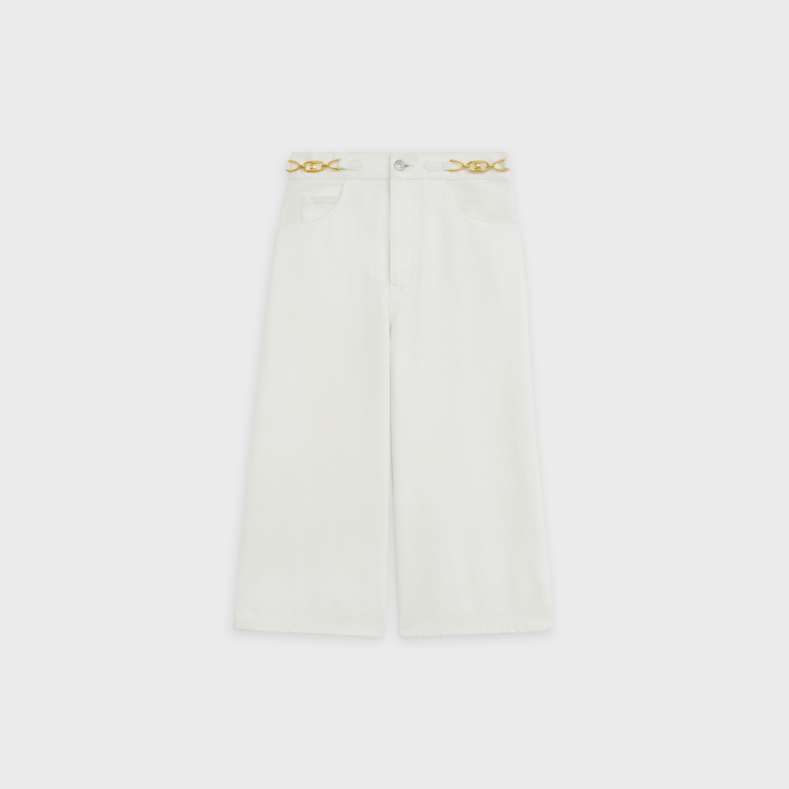 CULOTTES SIGNATURE IN WHITE DENIM - 1