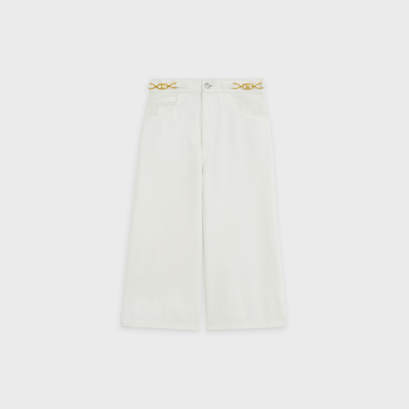 CULOTTES SIGNATURE IN WHITE DENIM 1