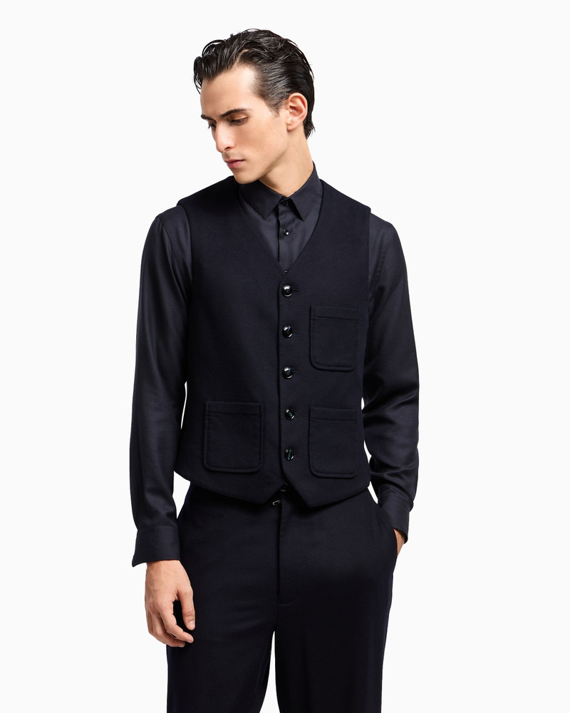 GIORGIO ARMANI SINGLE-BREASTED WAISTCOAT MADE OF CASHMERE CLOTH outlook