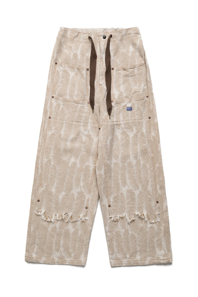 12oz MAGPIE Denim W-Knee EASY Baggy Pants - Ecru 1