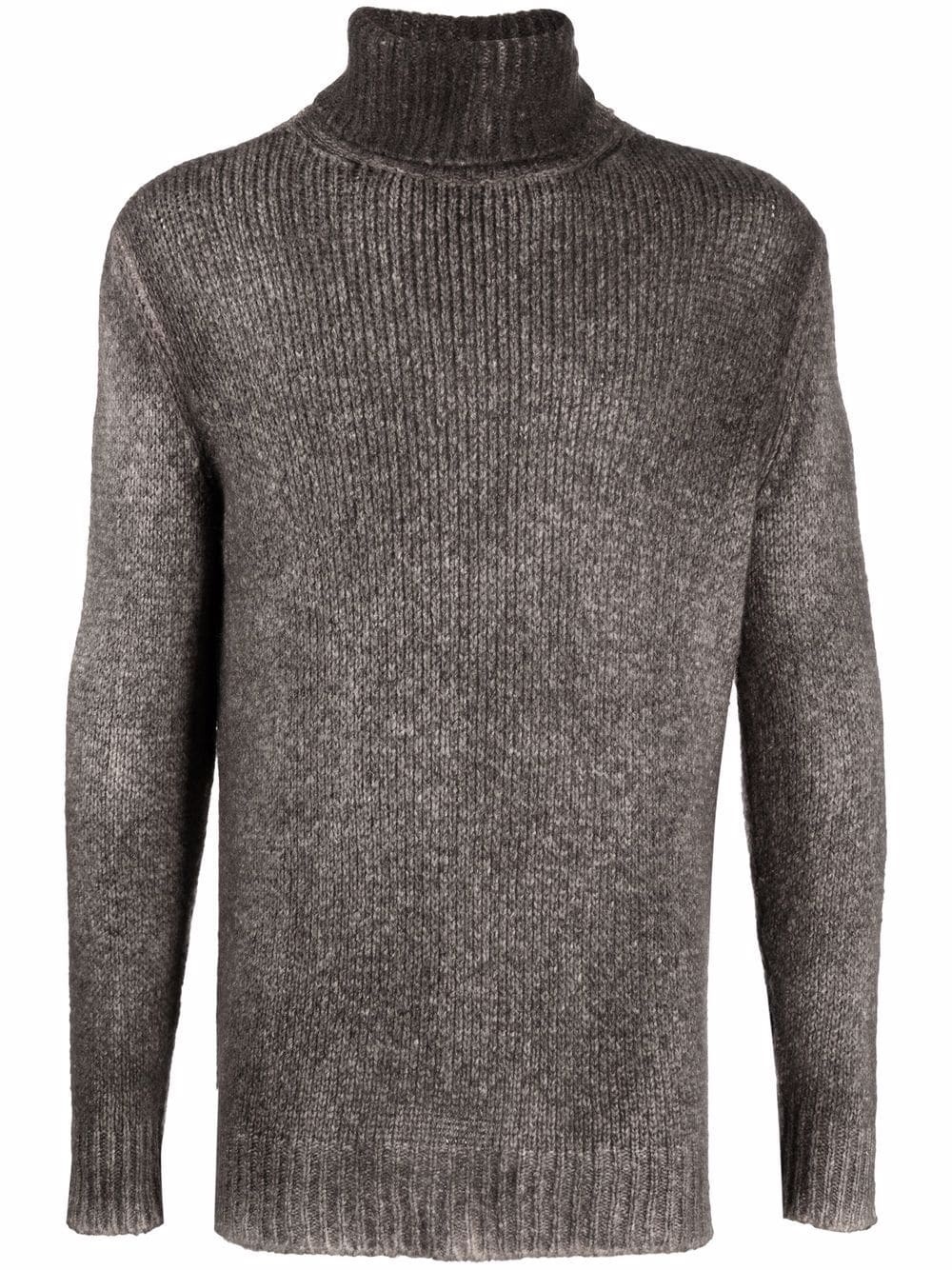 distressed-effect rollneck sweater - 1