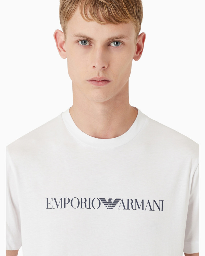 Pima-jersey T-shirt with logo print 6