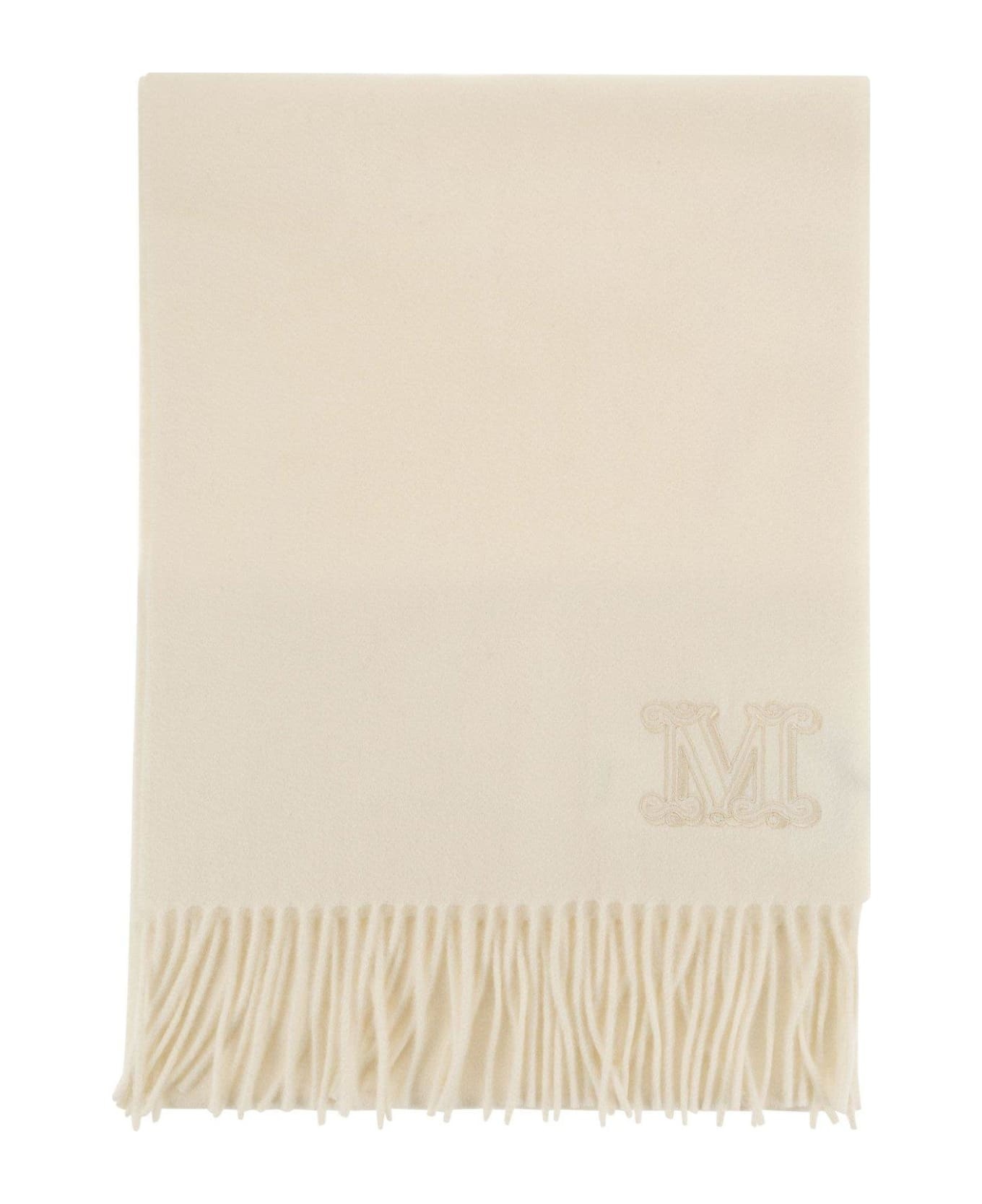 Logo Embroidered Fringed Scarf Max Mara - 2