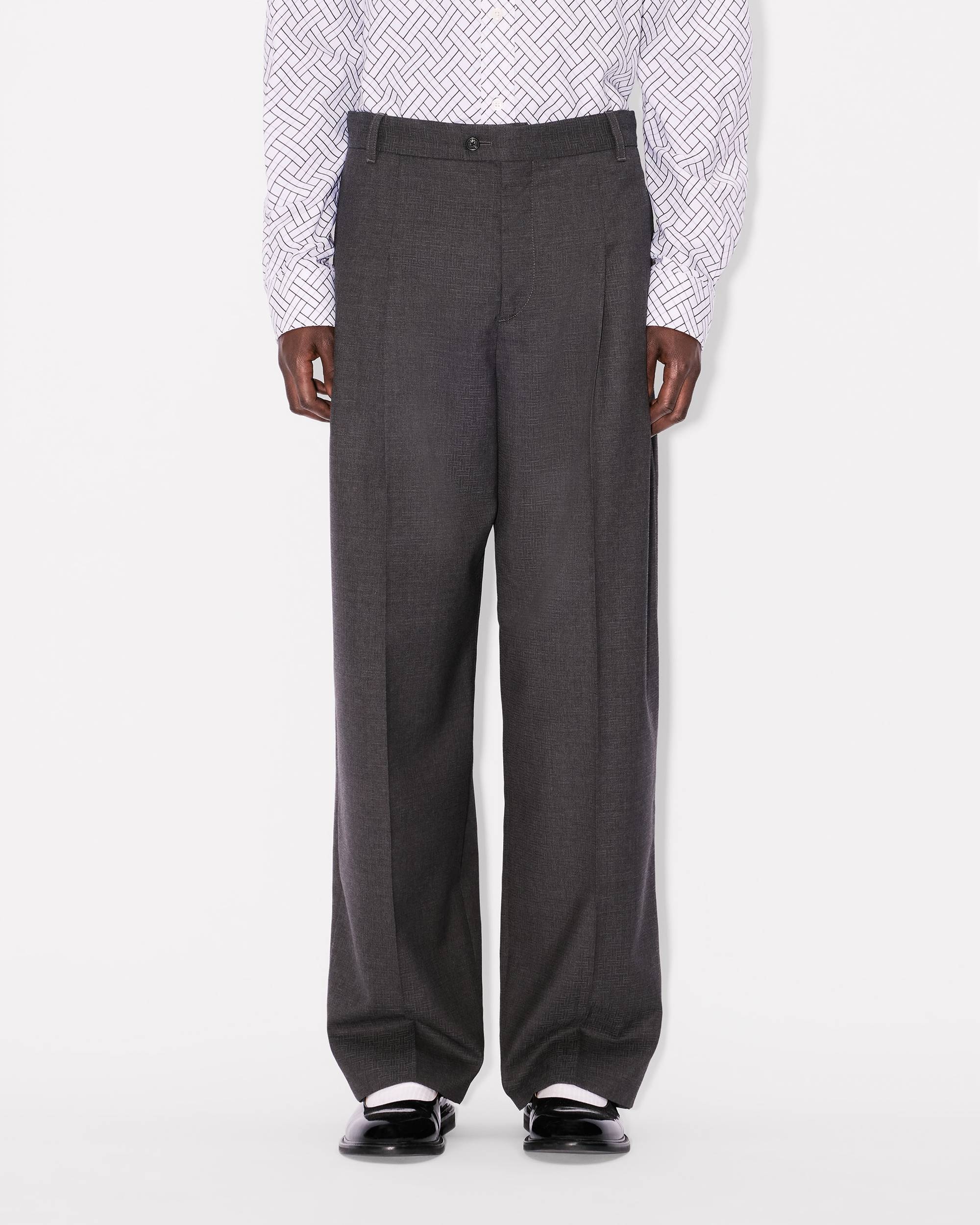 'KENZO Weave' straight tailored pants in wool jacquard - 4