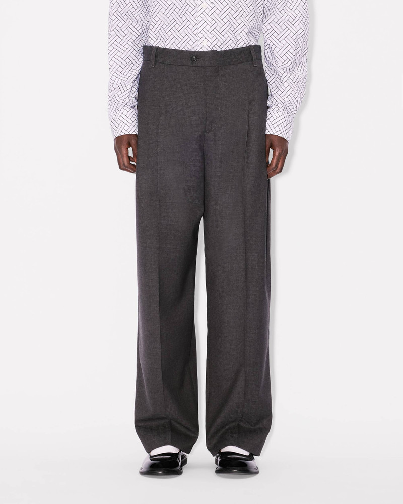 'KENZO Weave' straight tailored pants in wool jacquard 4