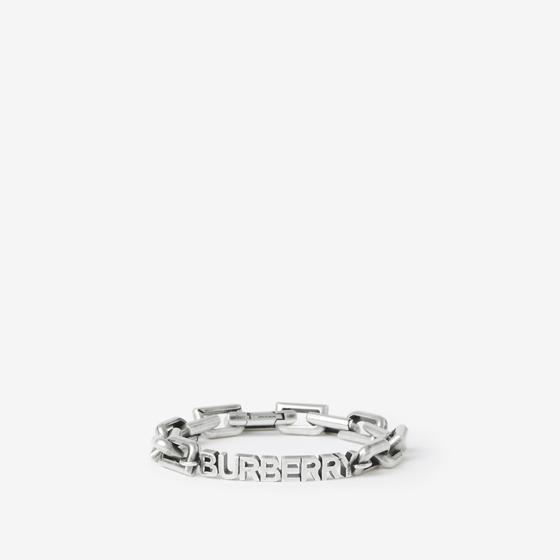 Burberry Logo Detail Palladium-plated Chain-link Bracelet outlook