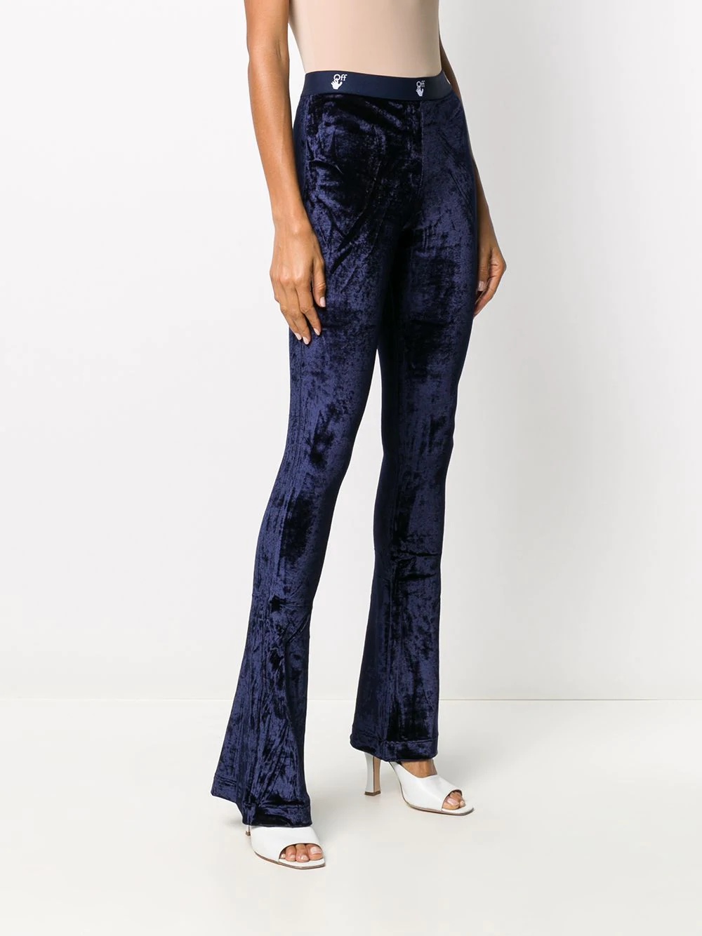 velour flared trousers - 3