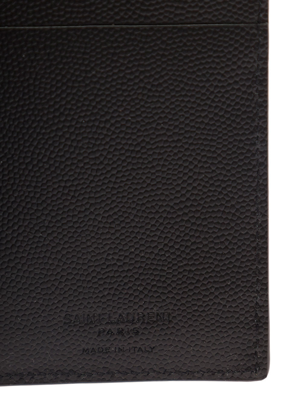 Saint Laurent Men Black Card-Holder With Embossed Logo In Grain De Poudre Leather Man - 4