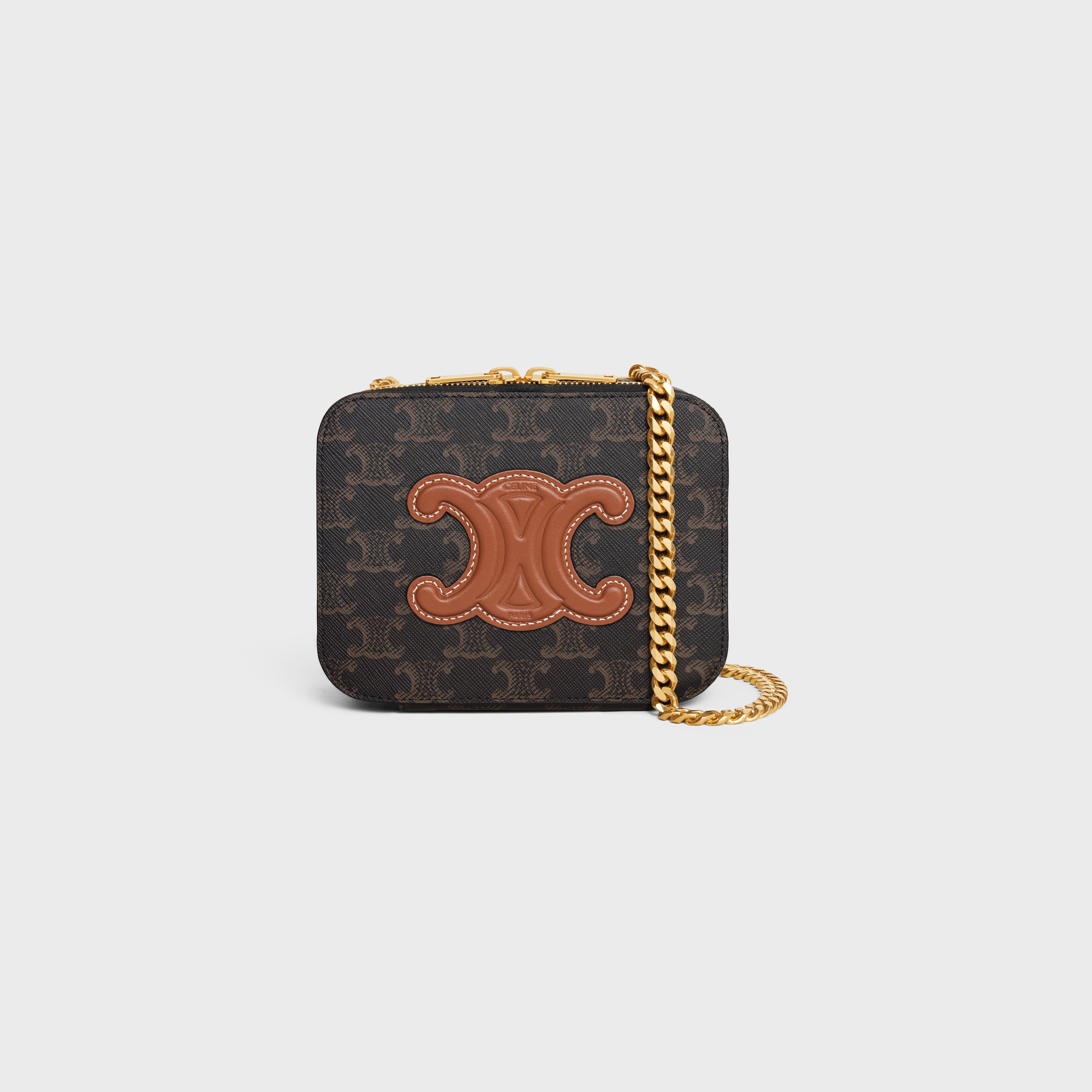 Box on chain CUIR TRIOMPHE in TRIOMPHE CANVAS and calfskin - 1