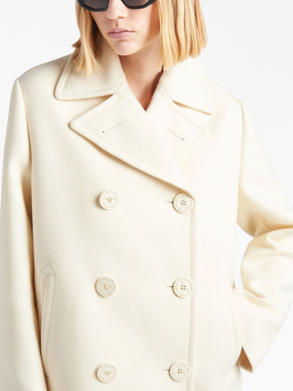 double-breasted wool peacoat - 4