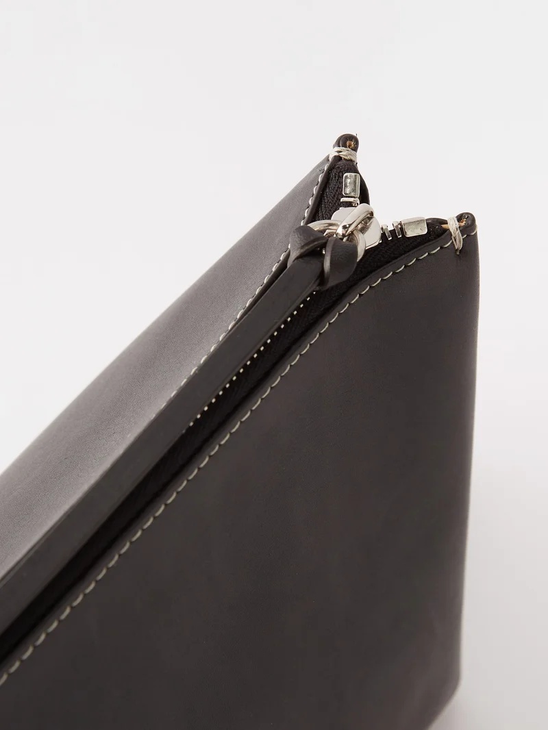 Zipped leather clutch bag - 5