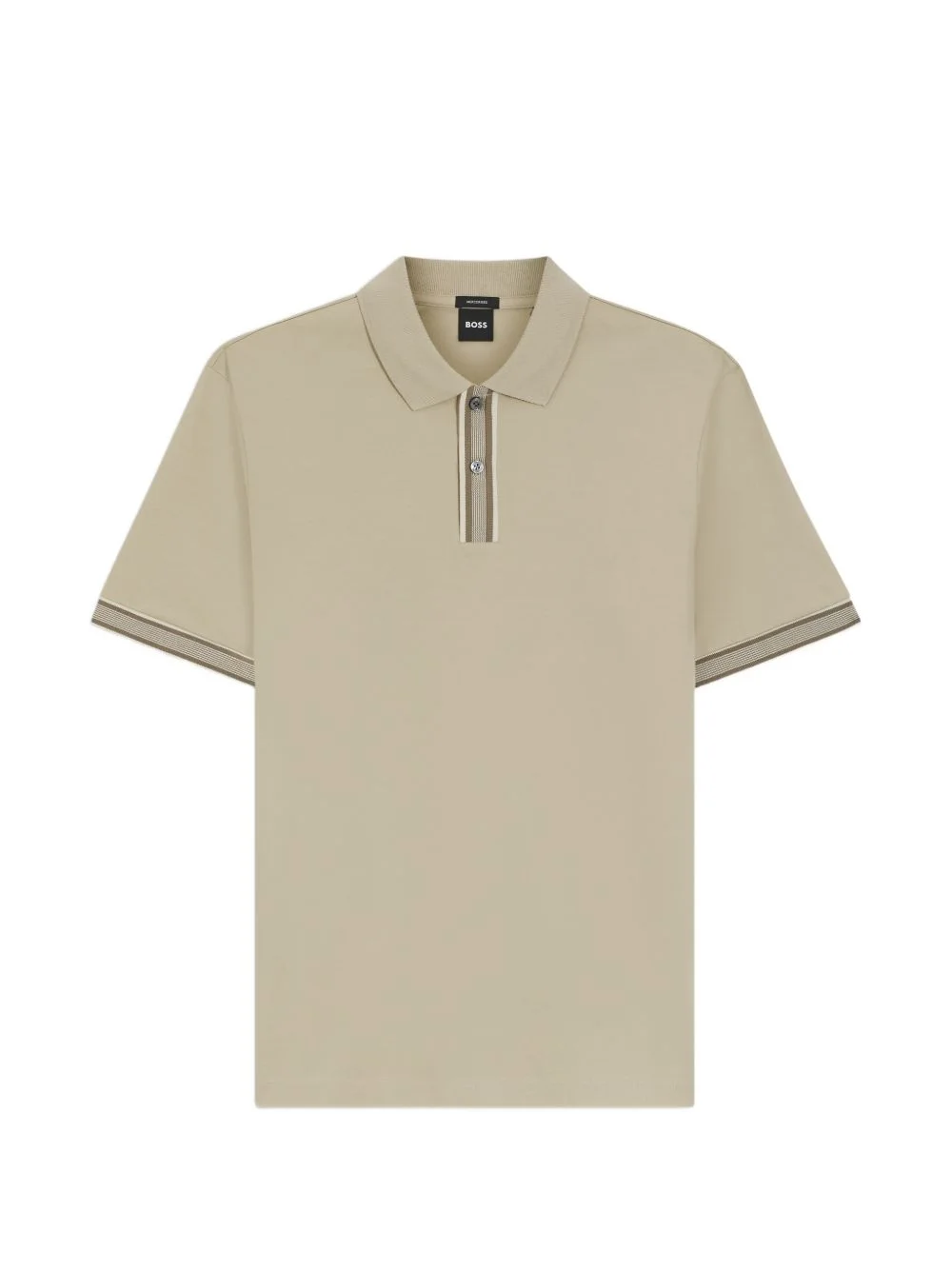 striped-detail cotton polo shirt - 1