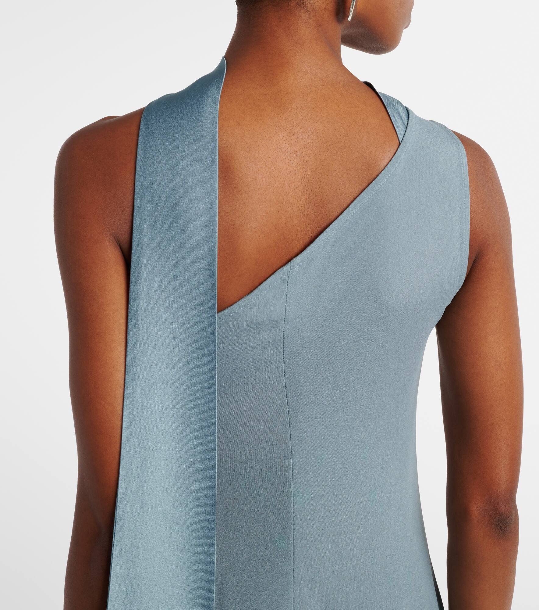 Caroline one-shoulder crêpe cady gown - 5