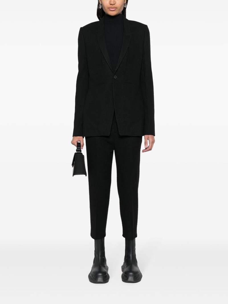 Rick Owens narrow-lapels single-breasted blazer outlook