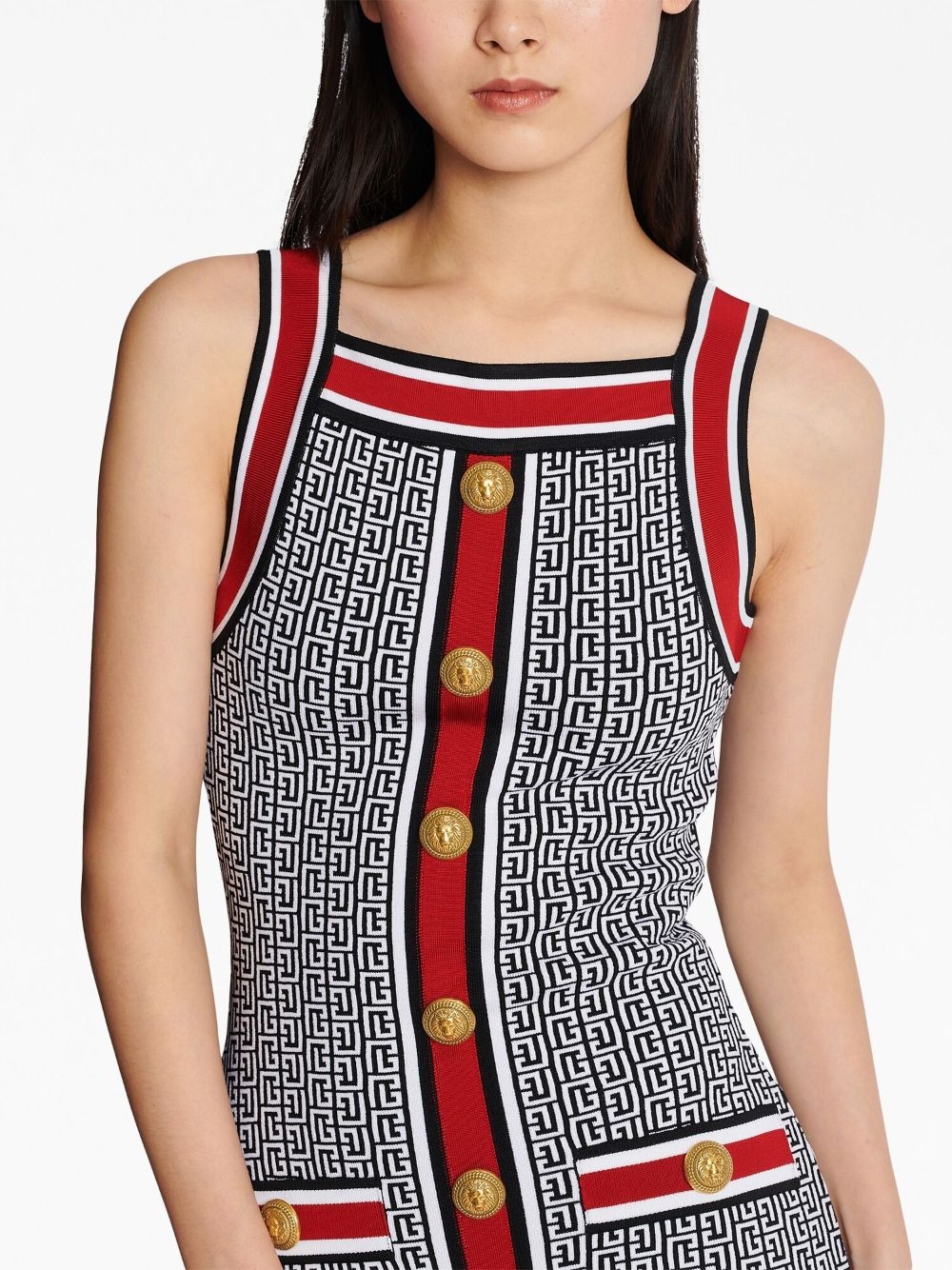 button-embellished monogram minidress - 6