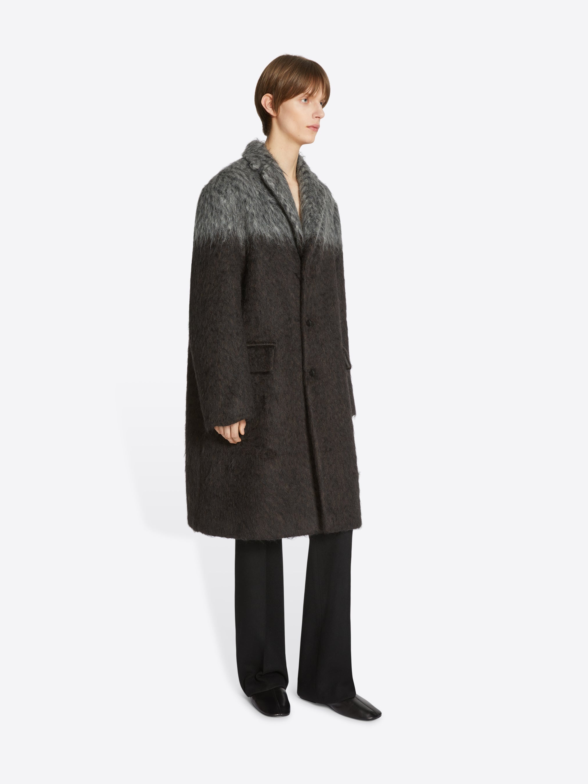 BICOLOR MOHAIR COAT - 3