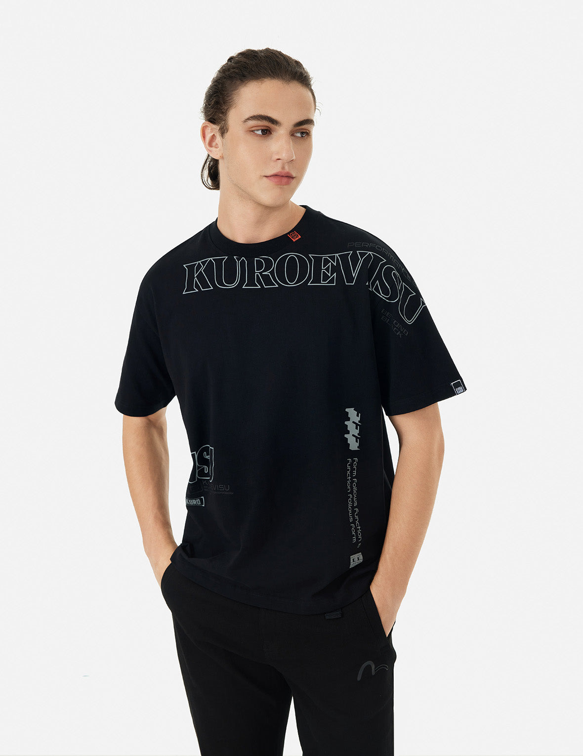 Logo and Slogan Print Fashion Fit T-Shirt - 5