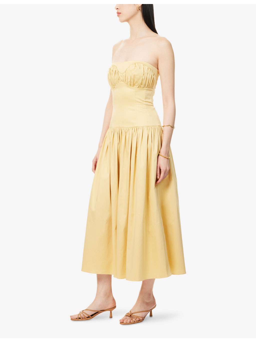 Lauryn Strapless Stretch-Cotton Midi Dress - 3