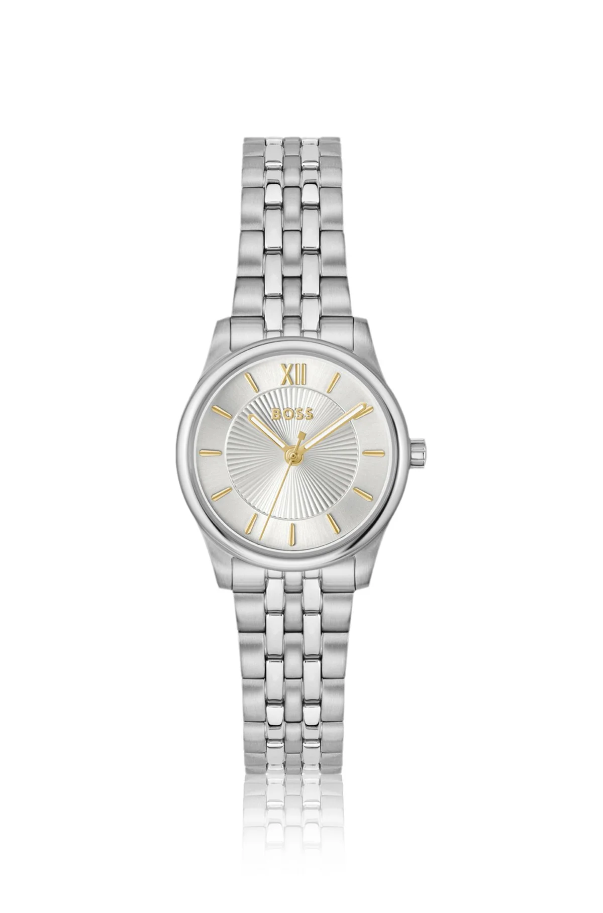 GRACEFUL SILVER-TONE WATCH WITH SUNBURST-PATTERNED DIAL - 1