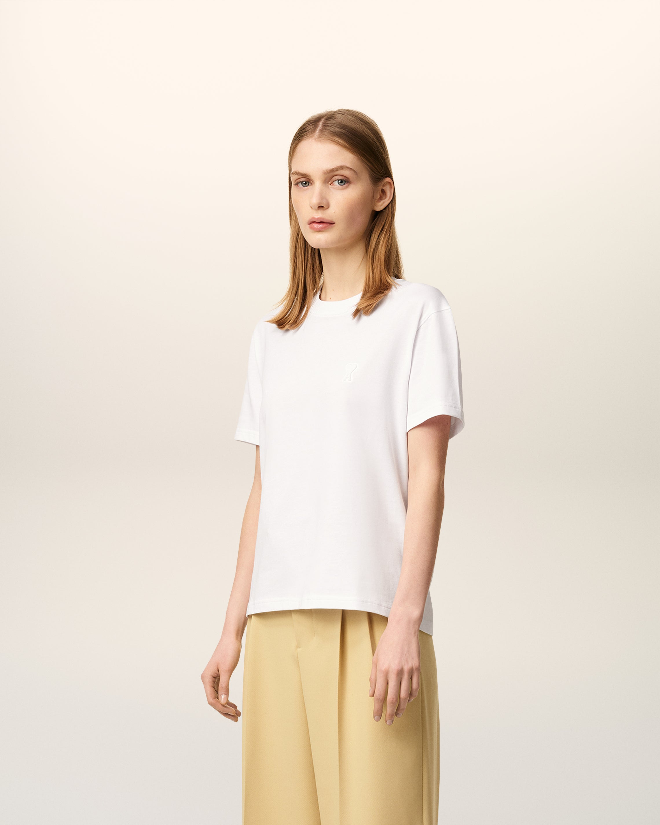 WHITE ORGANIC COTTON AMI DE COEUR T-SHIRT - 6