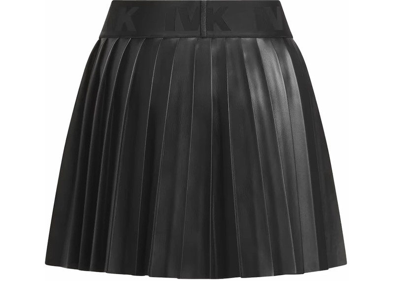 adidas adidas Ivy Park Leather Pleated Mini Skirt Black outlook