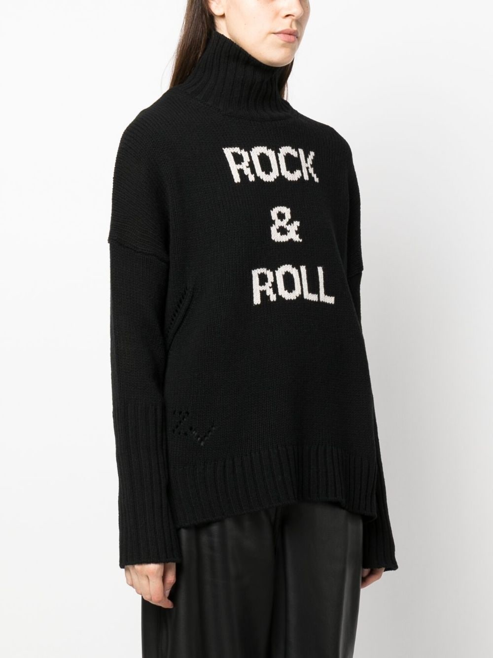 funnel-neck intarsia-knit jumper - 3