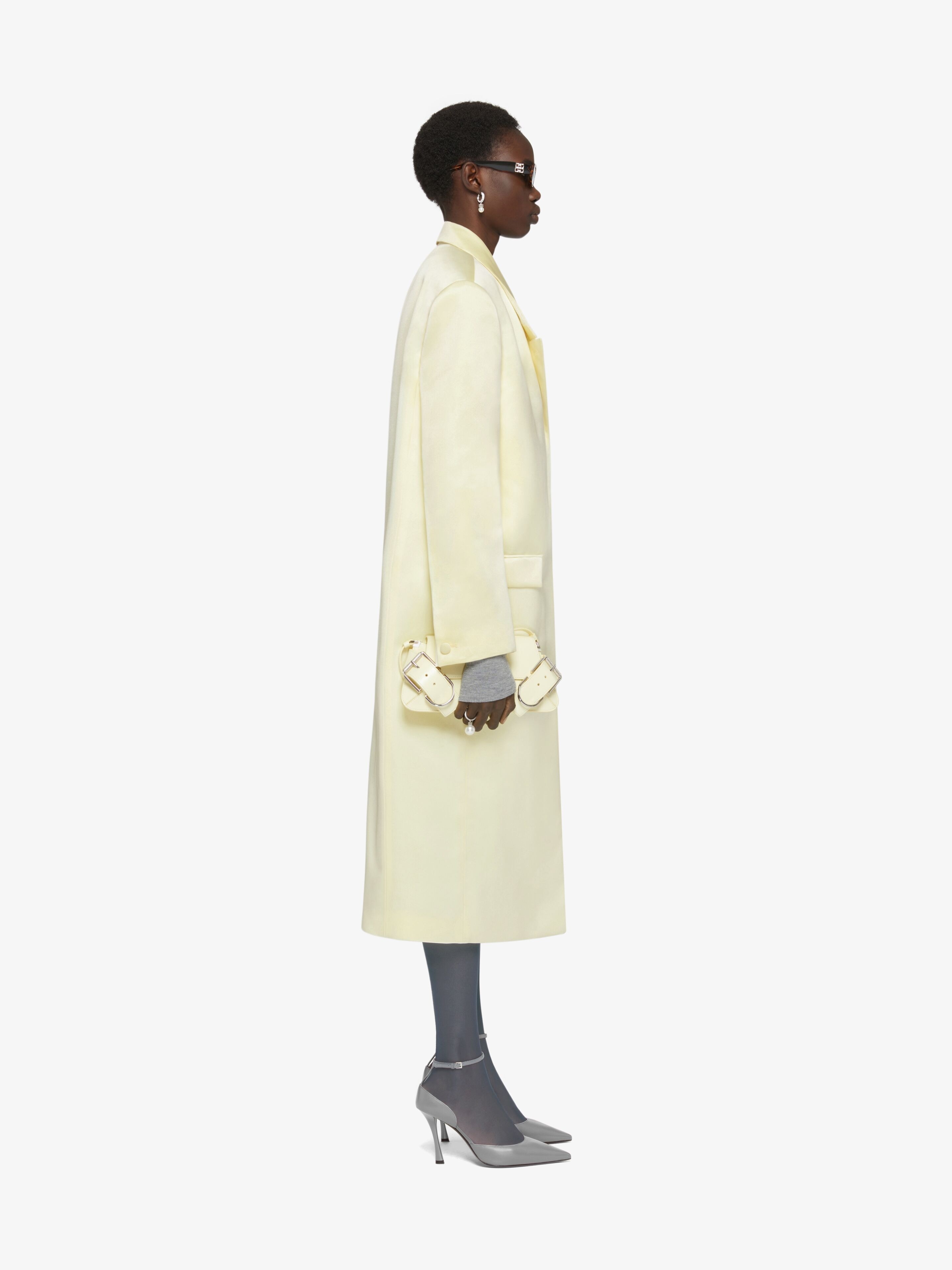 COAT IN SILK SATIN DUCHESSE - 3