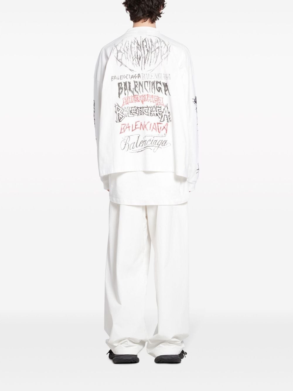 graffiti-logo crew-neck sweatshirt - 4