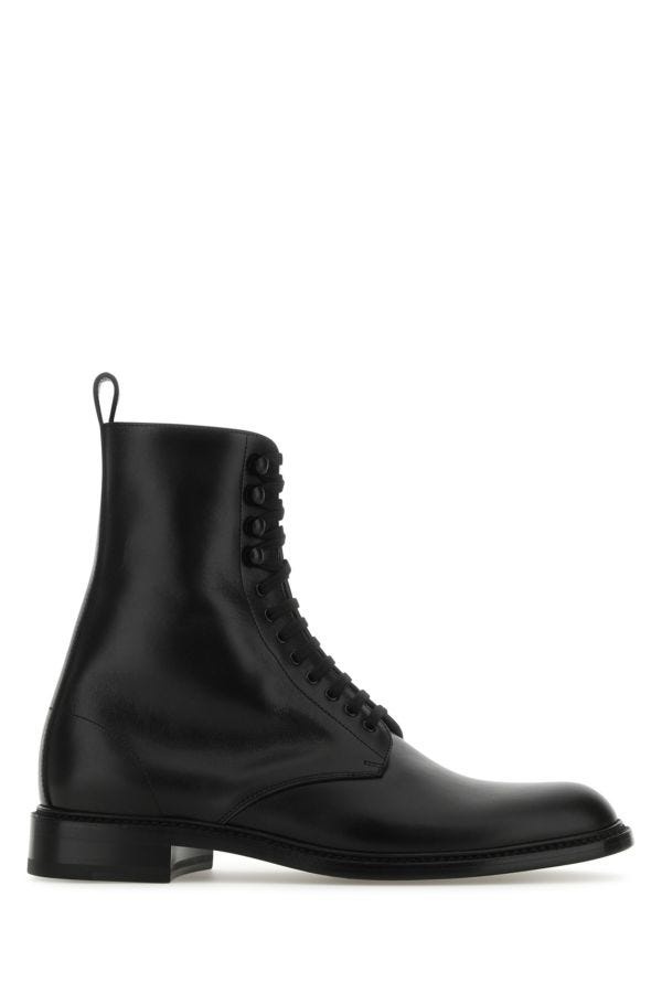 Saint Laurent Man Black Leather Army Ankle Boots - 1