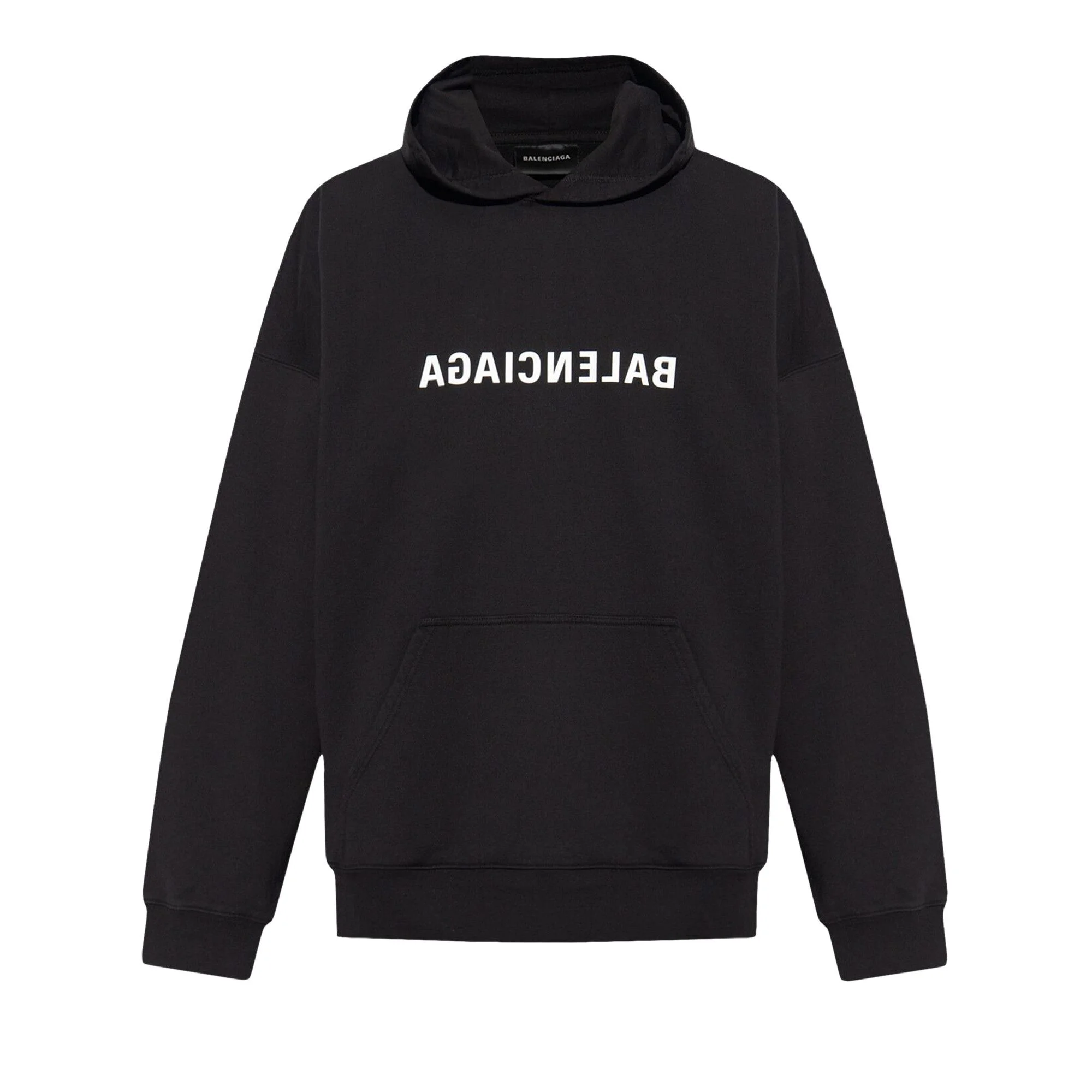 Balenciaga Wide Fit Hoodie 'Black/White' - 1