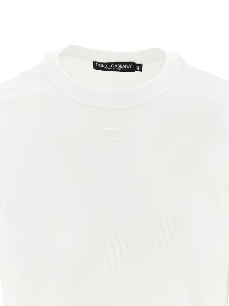 Dolce & Gabbana logo-embroidered cotton t-shirt outlook