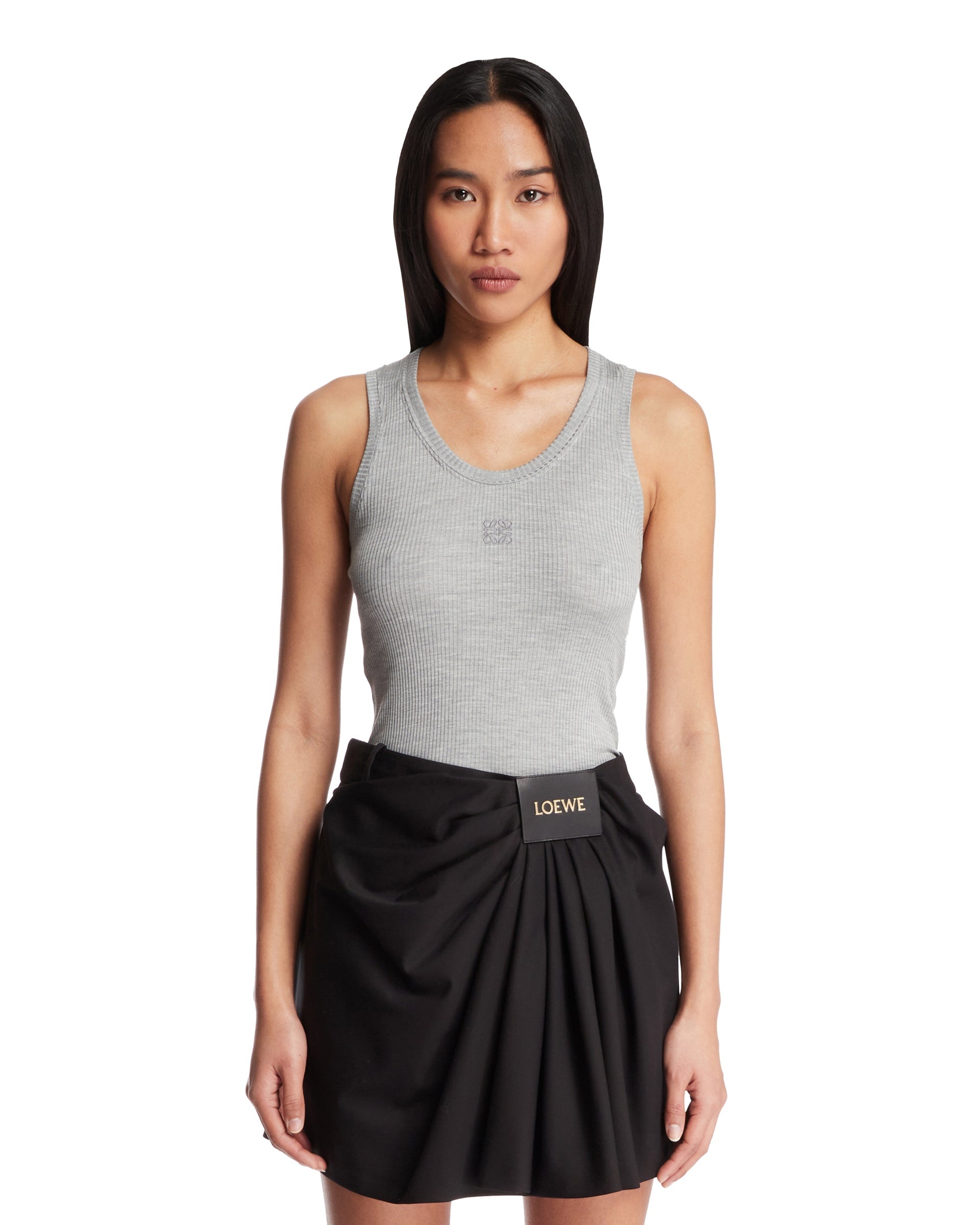 Loewe Paula's Ibiza Gray Anagram Silk Top - 1