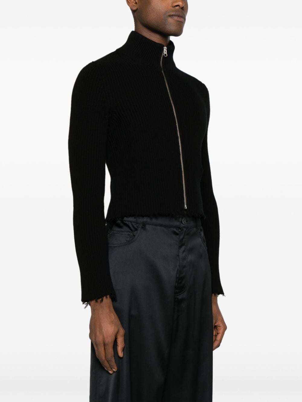 ribbed cotton cardigan - 4