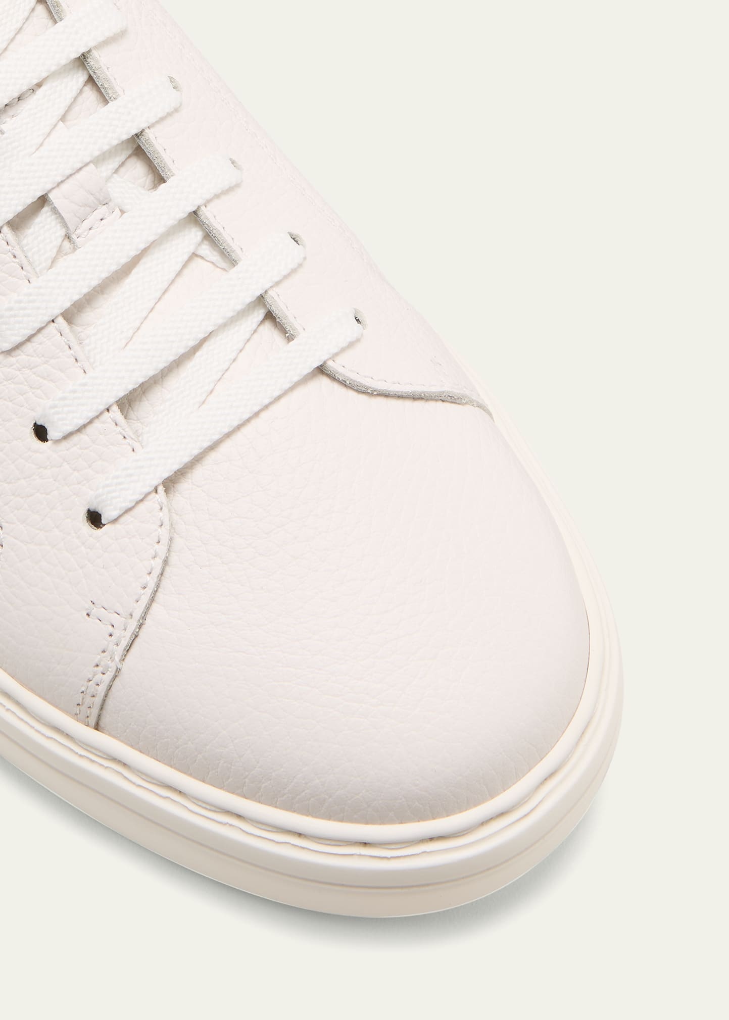 Men's Grained Calfskin Low-Top Sneakers - 5